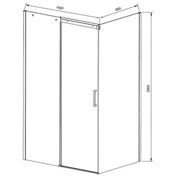 Душевой уголок Vincea Dice 140x90 VSR-4D9014CLGM профиль Вороненая сталь стекло прозрачное — фото 4, Прямоугольные душевые уголки