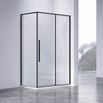 Душевой уголок Vincea Slim-N 120x80 VSR-4SN8012CLB профиль Черный стекло прозрачное — фото 1, Прямоугольные душевые уголки