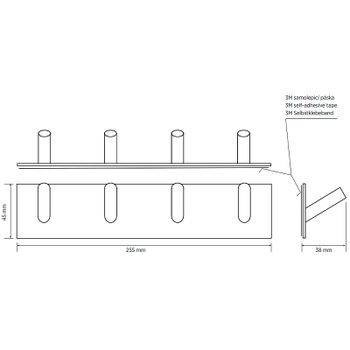 Вешалка для полотенец Bemeta Easy 163106290 Черная матовая — фото 3, Крючки для полотенец