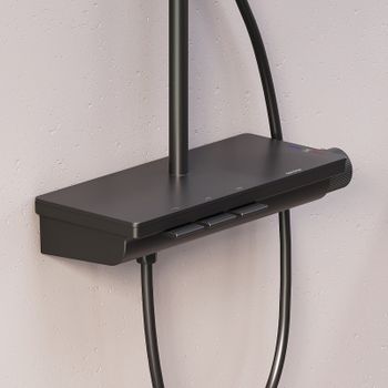 Душевая система Damixa Gala 953760300 с термостатом Черная матовая — фото 4, Душевые стойки