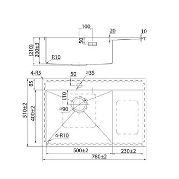 Кухонная мойка Iddis Haze 78 L HAZ78SLi77 Сатин — фото 4, Кухонные мойки