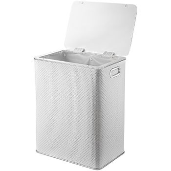 Корзина для белья Geralis PWH-S Punto Белая, кант Хром, большая — фото 2, Корзины для белья