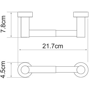 Держатель туалетной бумаги WasserKRAFT Donau K-9422 Хром — фото 3, Держатели туалетной бумаги