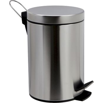 Ведро для мусора WasserKRAFT Ammer K-665 5 л Хром матовый — фото 1, Мусорные ведра