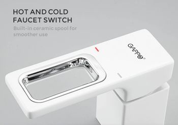 Смеситель на борт ванны Gappo G17-8 G1117-8 Белый Хром — фото 4, Смесители на борт ванны