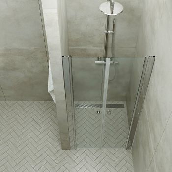 Душевая дверь Triton Дабл 90 Щ0000036861 профиль Хром стекло прозрачное — фото 4, Распашные душевые двери