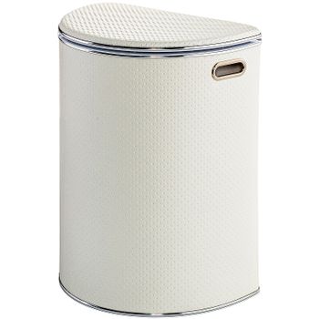 Корзина для белья Geralis PWH-O Punto Белая, кант Хром, полукруглая — фото 1, Корзины для белья