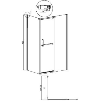 Душевая стенка Grossman Pragma 80 200.K33.03.80.21.02 профиль Черный матовый стекло шиншилла — фото 5, Боковые стенки