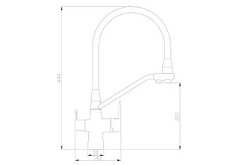 Смеситель для кухни ZorG Steel Hammer SH 903-6 BLACK BR Черный матовый Бронза — фото 2, Смесители для кухни