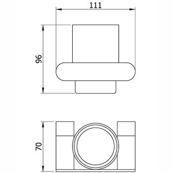 Стакан для зубных щеток Nofer Verona 16881.B Хром — фото 2, Стаканы для зубных щеток