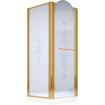 Душевой уголок Migliore Diadema 90x90 R 22683 профиль Бронза стекло матовое с декором — фото 1, Квадратные душевые уголки