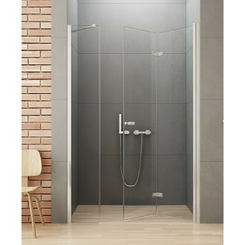 Душевая дверь New Trendy New Soleo Chrome 110 R D-0152A/D-0094B профиль Хром стекло прозрачное — фото 2, Складные душевые двери