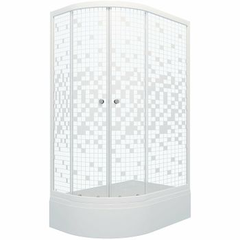 Душевой уголок Triton Коралл 120х80 В R Щ0000061783 профиль Белый стекло прозрачное с узором — фото 5, Асимметричные душевые уголки