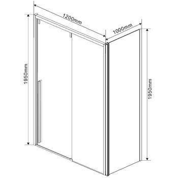 Душевой уголок Vincea Lugano 120x100 VSR-1L1012CLGM-1 профиль Вороненая сталь стекло прозрачное — фото 3, Прямоугольные душевые уголки