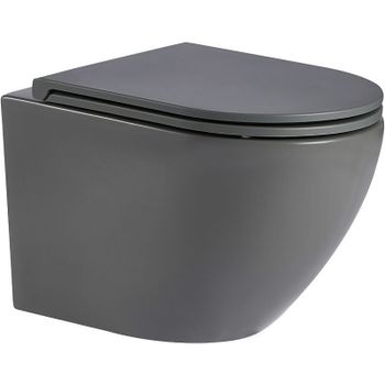 Унитаз WeltWasser Merzbach 041 MT-GR 10000008256 подвесной Серый матовый с сиденьем Микролифт — фото 1, Подвесные унитазы