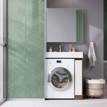 Тумба под раковину Aquaton Лондри 80 1A267101LHDR0 Дуб Рустикальный без фасада — фото 14, Тумбы под раковину