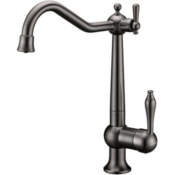 Смеситель для кухни Paulmark Retro Re213226-GM Вороненая сталь — фото 1, Смесители для кухни