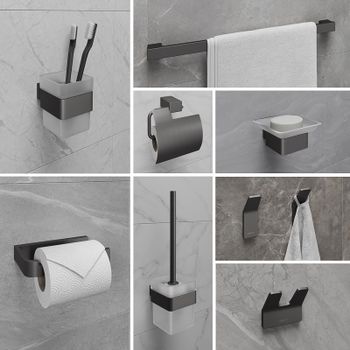 Стакан для зубных щеток Lemark Smooth Line 9736015 Графит — фото 3, Стаканы для зубных щеток