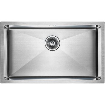Кухонная мойка Paulmark Next 74 Uni PM217444-BS Брашированная сталь — фото 1, Кухонные мойки