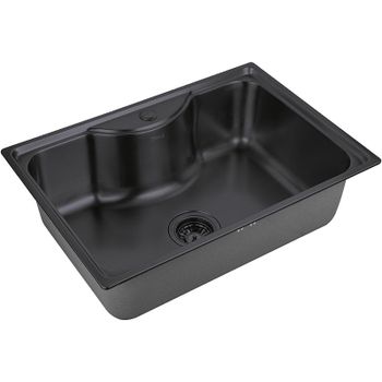 Кухонная мойка ZorG PVD Grafit 65 SZR 6545 GRAFIT Графит — фото 1, Кухонные мойки