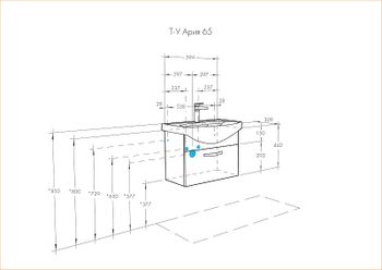 Тумба под раковину Aquaton Ария 65 1A134001AA010 подвесная Белая — фото 7, Тумбы под раковину