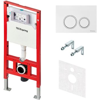 Инсталляция Tece Spring S955103 для унитаза с Белой глянцевой клавишей смыва — фото 1, Инсталляции для унитазов