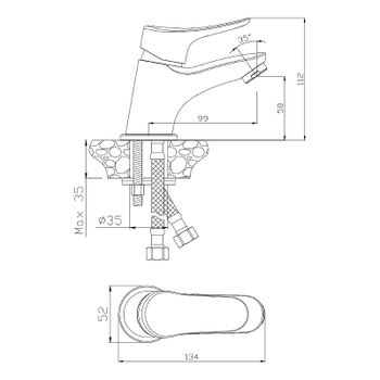 Смеситель для раковины Olive's Arriba 09100AR Хром — фото 2, Смесители для раковины