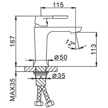Смеситель для раковины Frap H34 F1034 Белый Хром — фото 12, Смесители для раковины