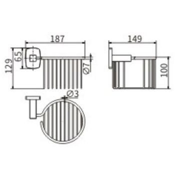 Держатель освежителя воздуха CeramaLux Cube 12617 Хром — фото 2, Держатели освежителя воздуха