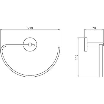 Полотенцедержатель Aquatek Бетта AQ4621CR Хром — фото 2, Полотенцедержатели