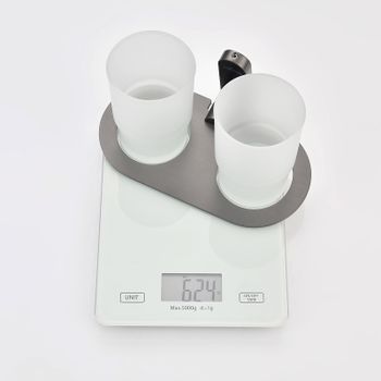 Стакан для зубных щеток Raglo R300.08.09 двойной Графит — фото 8, Стаканы для зубных щеток