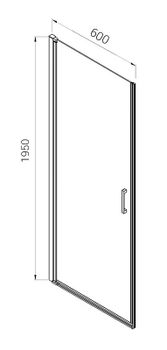 Душевая дверь Vincea Alpha 60 VDP-3AL600CL профиль Хром стекло прозрачное — фото 9, Распашные душевые двери