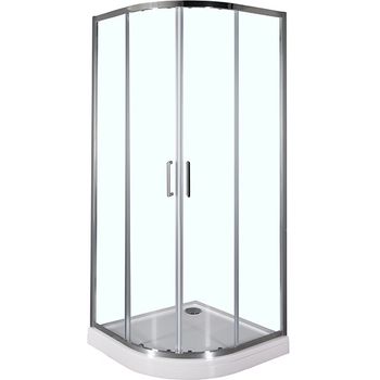 Душевой уголок Aquanet Alfa NAA2142 100x100 профиль Хром стекло прозрачное — фото 1, Душевые уголки четверть круга