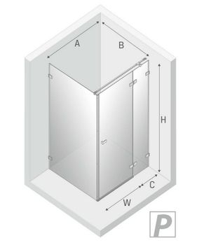 Душевой уголок New Trendy Avexa Black 100x120 R EXK-1595 профиль Черный стекло прозрачное — фото 13, Квадратные душевые уголки