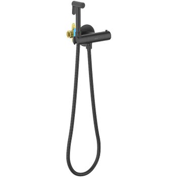 Гигиенический душ со смесителем Aquatek Оберон AQ1027MB с термостатом Черный матовый — фото 1, Гигиенические души