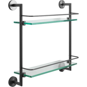 Стеклянная полка Allen Brau Priority 6.31015-MG Графит брашированный — фото 1, Полки для ванной и душа