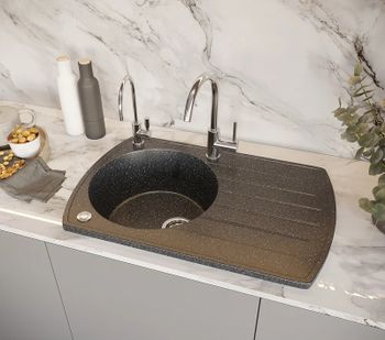 Кухонная мойка Domaci Бьелла DMC-23 GWS-23-308 Черная — фото 2, Кухонные мойки