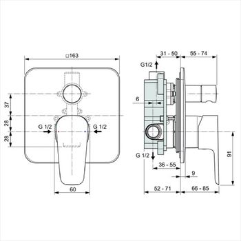 Комплект смесителей Ideal Standard Esla BD002XC Хром — фото 9, Готовые комплекты для ванной комнаты