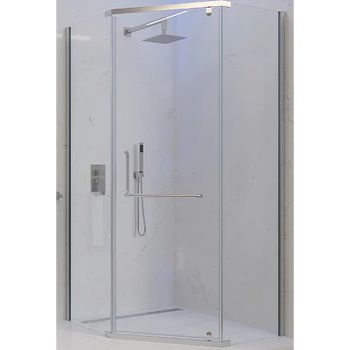 Душевой уголок Veconi Rovigo RV-36 80x80 RV36-80-01-C5 профиль Хром стекло прозрачное — фото 1, Душевые уголки трапеция