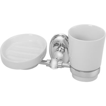 Стакан для зубных щеток с мыльницей Veragio Bonjour VR.BNR-7843.CR Хром — фото 1, Стаканы для зубных щеток