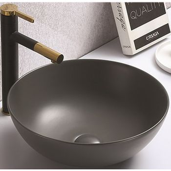 Раковина-чаша CeramaLux 41 104MDH-2 Серая — фото 1, Раковины накладные