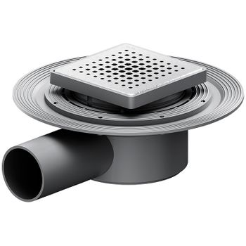 Душевой трап AM.PM MasterFlow 10 W01BD-P11-010-01SB с решеткой Хром матовый Cut Gradient — фото 1, Трапы для душа