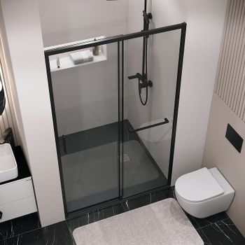 Душевая дверь Grossman Style 100 100.K33.05.100.21.00 профиль Черный матовый стекло прозрачное — фото 4, Раздвижные душевые двери