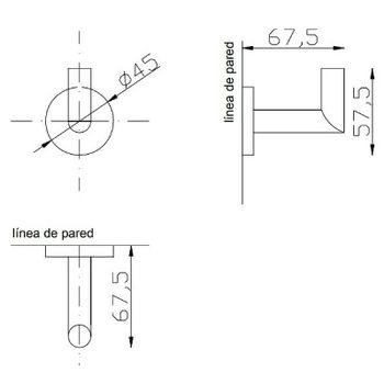 Крючок Nofer Line 16506.W Белый — фото 2, Крючки для полотенец