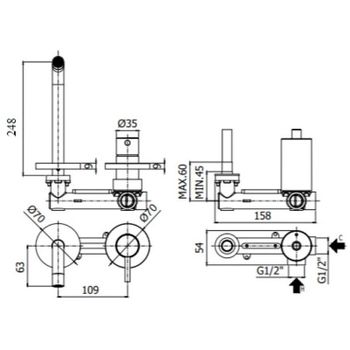 Смеситель для раковины Paffoni Light LIG106HGSP70 Золото медовое брашированное — фото 2, Смесители для раковины