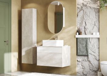 Тумба под раковину Aquaton Марбл 80 1A276201MH4C0 подвесная Слэйт Белый матовый — фото 22, Тумбы под раковину