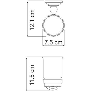Стакан для зубных щеток WasserKRAFT Ammer K-7028 Хром матовый — фото 3, Стаканы для зубных щеток
