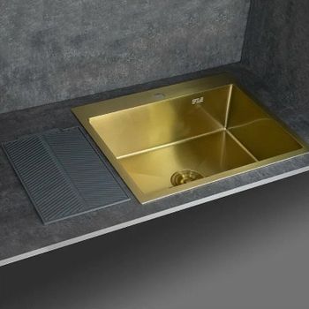 Кухонная мойка Fabia 60х50 60503Z Золото — фото 6, Кухонные мойки