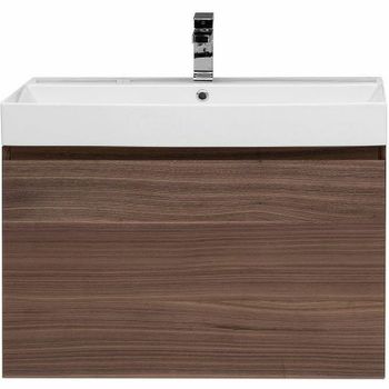 Тумба с раковиной Aquanet Нью-Йорк 85 213936 подвесная Орех — фото 1, Тумбы с раковиной