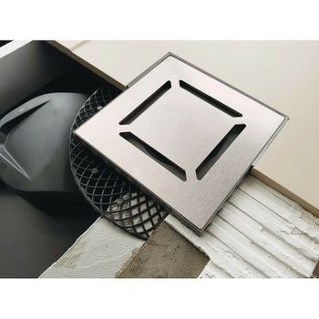 Душевой трап Berges Platz Norma 100x100 090158 с решеткой Хром матовый — фото 4, Трапы для душа